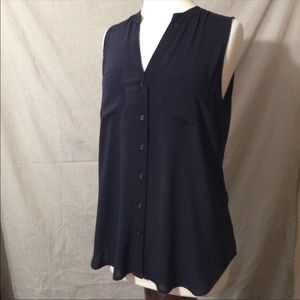 Old Navy rayon black button down top